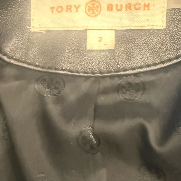Women's Tory Burch Daphne Black  Leather Jacket EUC - Picture 5 of 7